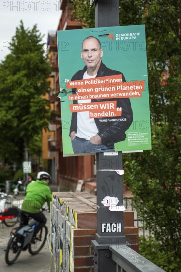 DEU Germany Germany Berlin A poster of the Democracy for Europe party with top candidate Yanis Varoufakis hangs in Kreuzberg
