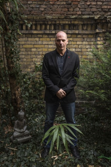 DEU Germany Germany Berlin Former Greek Finance Minister Yanis Varoufakis at an interview in Kreuzberg