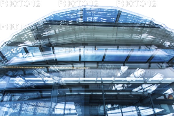 DEU Germany Germany Berlin The dome of the Reichstag is reflected in a window on the viewing level