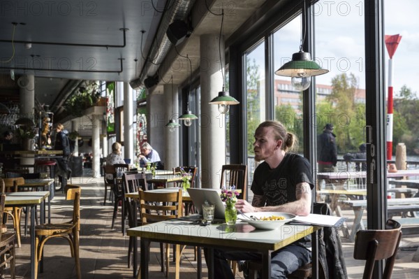 DEU Germany Germany Berlin The new home of the makers of Bar 25 and Kater Holzig at Holzmarkt 25, restaurant and café