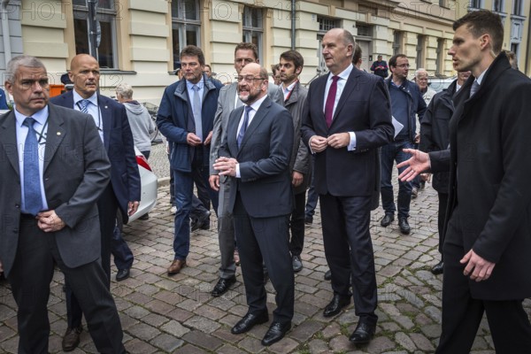 DEU Germany Germany Berlin Election campaign appearance of SPD chancellor candidate Martin Schulz with Brandenburg Minister President Dietmar Woidke
