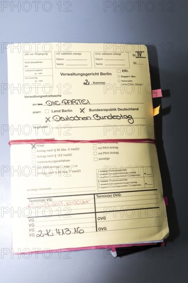 DEU Germany Germany Berlin Trial against Die Partei begins at the Berlin Administrative Court. The German Bundestag demands the return of subsidies that the satirists' party had received from the federal government through the 'Buy Money' campaign