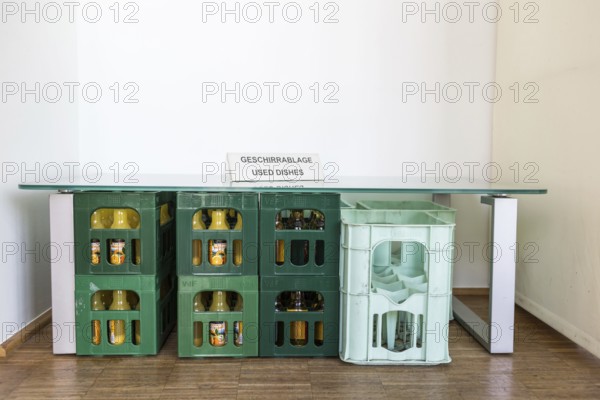 DEU Germany Germany Berlin office with water crates from Deutsche Umwelthilfe during a press conference