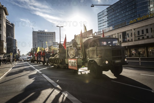 DEU Germany Germany Berlin A parade to commemorate the 100th anniversary of the October Revolution passes through the centre of West Berlin