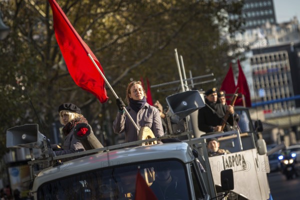 DEU Germany Germany Berlin A parade to commemorate the 100th anniversary of the October Revolution passes through the centre of West Berlin