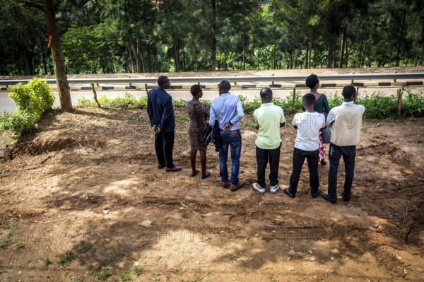 RWA RWANDA RUANDA Kigali residents wait for the arrival of celebrities near the Genocide Memorial on the morning of the commemoration of the genocide of Rwandan Tutsi 25 years ago