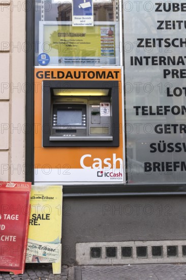 DEU Germany Germany Berlin An ATM in the window of a supermarket on Bergmannstraße