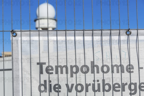 DEU Germany Germany Berlin A newly designed container village for refugees, the 'Tempohome', at the former Tempelhof airport in the city centre