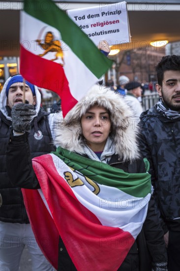 DEU Germany Germany Berlin Protests against the Iranian government by demonstrations of exiled Iranians on Kurfürstendamm