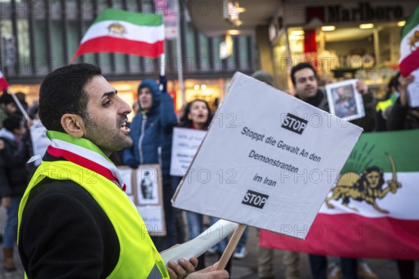 DEU Germany Germany Berlin Protests against the Iranian government by demonstrations of exiled Iranians on Kurfürstendamm