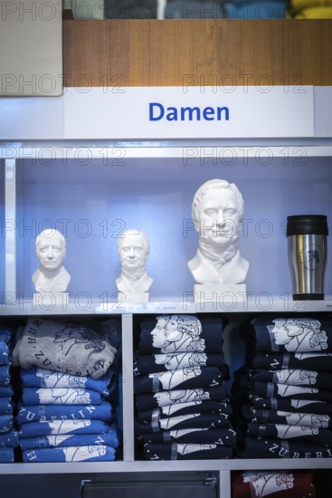 DEU Germany Germany Berlin Impressions from Humboldt University Unter den Linden. T-shirts and busts in the Unishop
