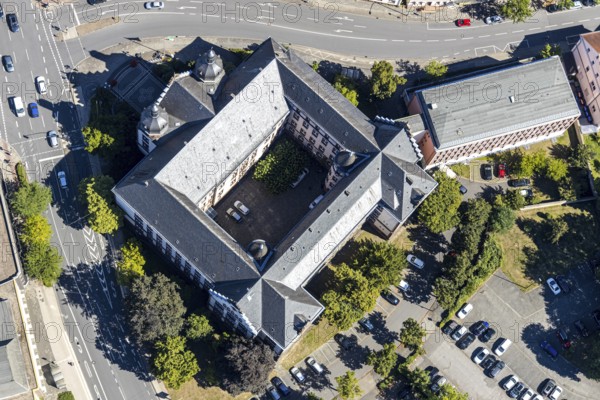 Aerial view, town hall Hamm, former district court building, Hamm, Ruhr area, North Rhine-Westphalia, Germany, DE, Europe, birds-eyes view, aerial photograph, aerial photography, aerial photography, overview, bird's eye view, local elections, city administration Hamm, seat of the Lord Mayor of the City of Hamm, seat of the administration