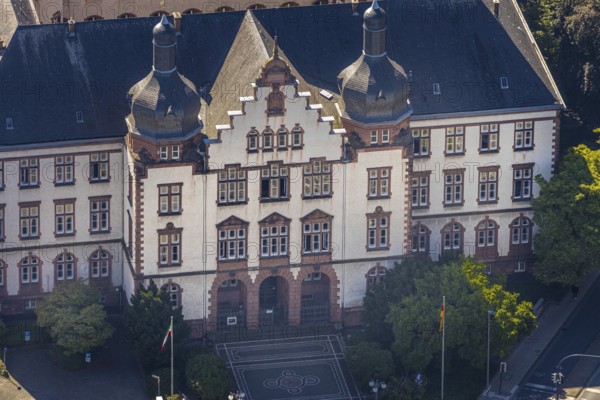 Aerial view, town hall Hamm, former district court building, Hamm, Ruhr area, North Rhine-Westphalia, Germany, DE, Europe, birds-eyes view, aerial photograph, aerial photography, aerial photography, overview, bird's eye view, local elections, city administration Hamm, seat of the Lord Mayor of the City of Hamm, seat of the administration