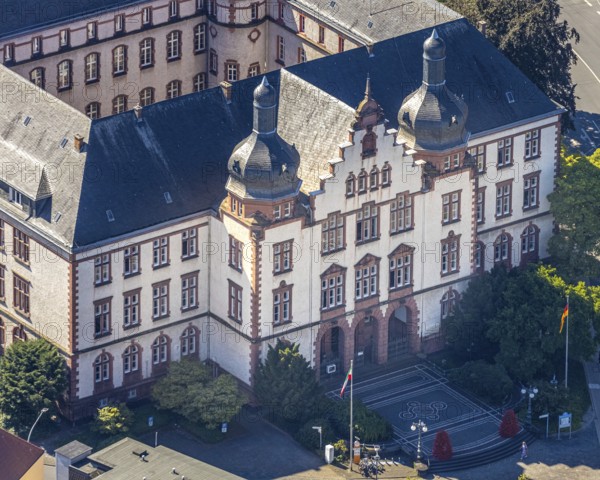 Aerial view, town hall Hamm, former district court building, Hamm, Ruhr area, North Rhine-Westphalia, Germany, DE, Europe, birds-eyes view, aerial photograph, aerial photography, aerial photography, overview, bird's eye view, local elections, city administration Hamm, seat of the Lord Mayor of the City of Hamm, seat of the administration