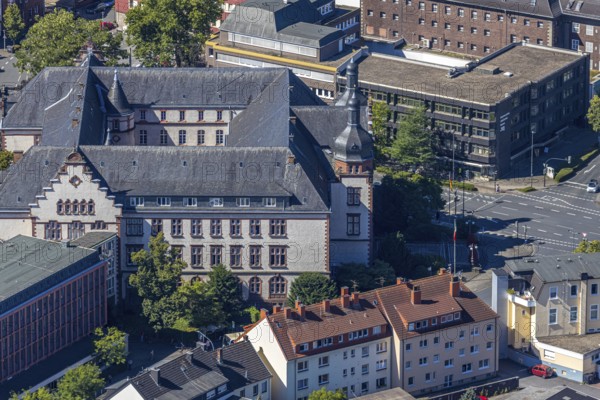 Aerial view, town hall Hamm, former district court building, Hamm, Ruhr area, North Rhine-Westphalia, Germany, DE, Europe, birds-eyes view, aerial photograph, aerial photography, aerial photography, overview, bird's eye view, local elections, city administration Hamm, seat of the Lord Mayor of the City of Hamm, seat of the administration