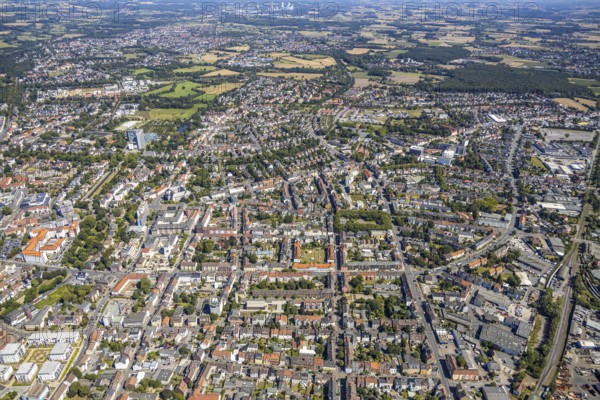 Aerial view, Hamm-Mitte, southern centre with Goethestraße, Hamm, Ruhr area, North Rhine-Westphalia, Germany, DE, Europe, birds-eyes view, aerial view, aerial photography, aerial photography, overview, bird's eye view