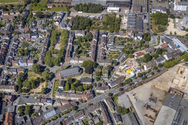 Aerial view, construction site district centre Wilhelmstraße, Viktoriaplatz and Steinstraße, Hamm, Ruhr area, North Rhine-Westphalia, Germany, DE, Europe, birds-eyes view, aerial view, aerial photography, aerial photography, overview, overview, bird's eye view