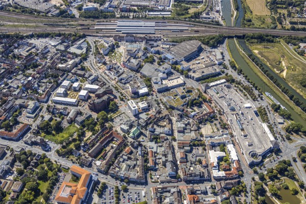 Aerial view, Hamm-Mitte, southern centre with Goethestraße, Hamm, Ruhr area, North Rhine-Westphalia, Germany, DE, Europe, birds-eyes view, aerial view, aerial photography, aerial photography, overview, bird's eye view