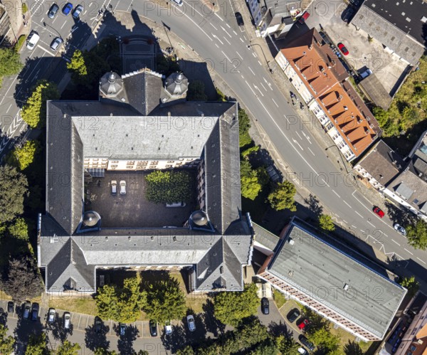 Aerial view, town hall Hamm, former district court building, Hamm, Ruhr area, North Rhine-Westphalia, Germany, DE, Europe, birds-eyes view, aerial photograph, aerial photography, aerial photography, overview, bird's eye view, local elections, city administration Hamm, seat of the Lord Mayor of the City of Hamm, seat of the administration