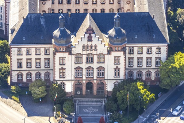 Aerial view, town hall Hamm, former district court building, Hamm, Ruhr area, North Rhine-Westphalia, Germany, DE, Europe, birds-eyes view, aerial photograph, aerial photography, aerial photography, overview, bird's eye view, local elections, city administration Hamm, seat of the Lord Mayor of the City of Hamm, seat of the administration