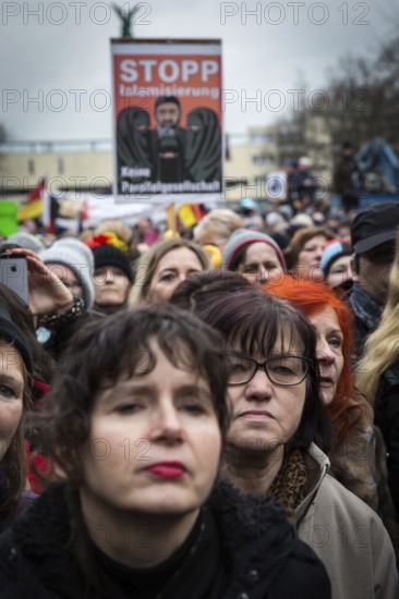 DEU Germany Germany Berlin Demonstration ' March of Women, which was organised by AFD member, Kurdish woman Leyla Bilge. The protest was directed against the sexism of asylum seekers and the German government's immigration policy