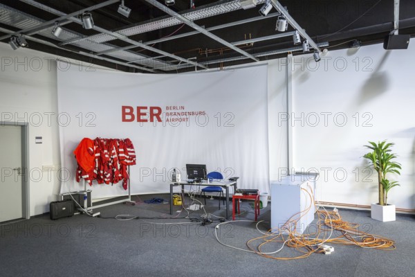 DEU Germany Germany Berlin Views of BER Berlin Brandenburg Airport, scheduled to open in 2020. Abandoned workplace in the dialogue centre