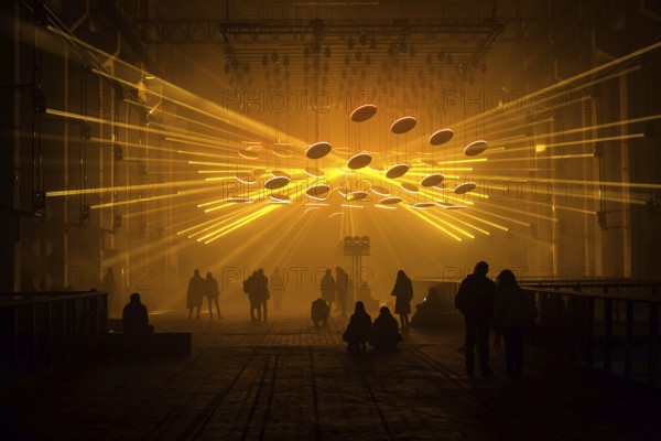DEU Germany Germany Berlin The light installation SKALAR by Christoph Bauder and Kangding Ray at power plant Berlin