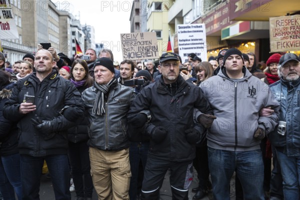 DEU Germany Germany Berlin Demonstration ' March of Women, which was organised by AFD member, the Kurdish woman Leyla Bilge. The protest was directed against the sexism of asylum seekers and the German government's immigration policy. Men's march