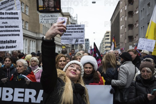 DEU Germany Germany Berlin Demonstration ' March of Women, which was organised by AFD member, Kurdish woman Leyla Bilge. The protest was directed against the sexism of asylum seekers and the German government's immigration policy