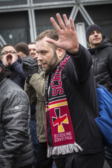 DEU Germany Germany Berlin Demonstration ' March of Women, which was organised by AFD member, the Kurdish woman Leyla Bilge. The protest was directed against the sexism of asylum seekers and the German government's immigration policy.Nazi with scarf