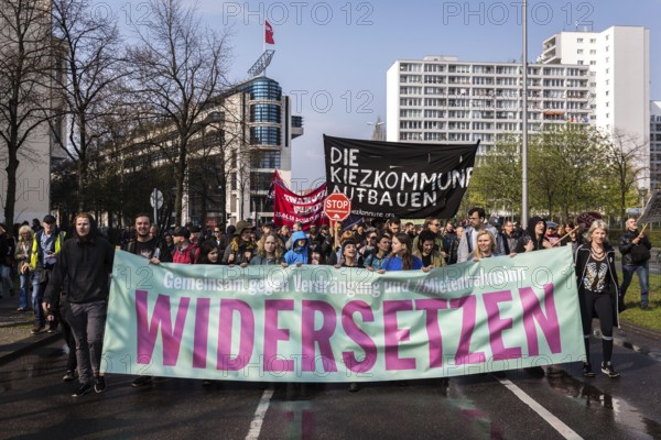 DEU Germany Germany Berlin More than 13, 000 people demonstrated in Berlin city centre on Saturday under the slogan 'Resist rent madness'. Their protest was directed against rent increases, gentrification and speculation