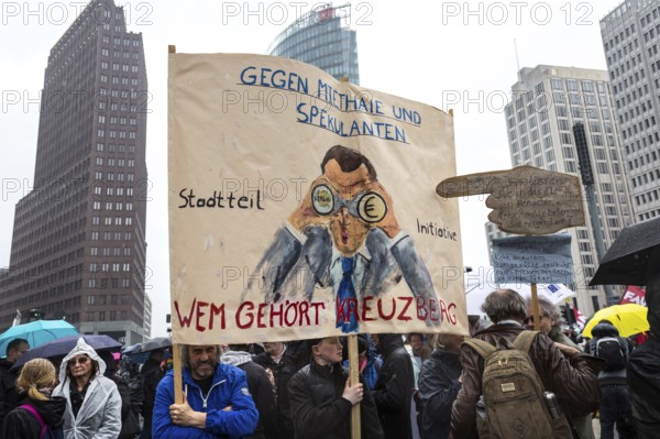 DEU Germany Germany Berlin More than 13, 000 people demonstrated in Berlin city centre on Saturday under the slogan 'Resist rent madness'. Their protest was directed against rent increases, gentrification and speculation