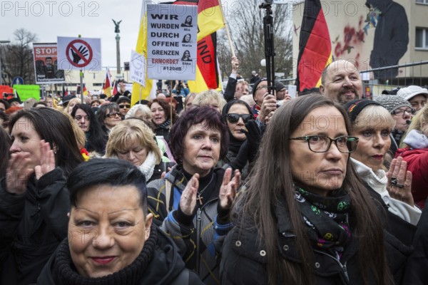 DEU Germany Germany Berlin Demonstration ' March of Women, which was organised by AFD member, Kurdish woman Leyla Bilge. The protest was directed against the sexism of asylum seekers and the German government's immigration policy