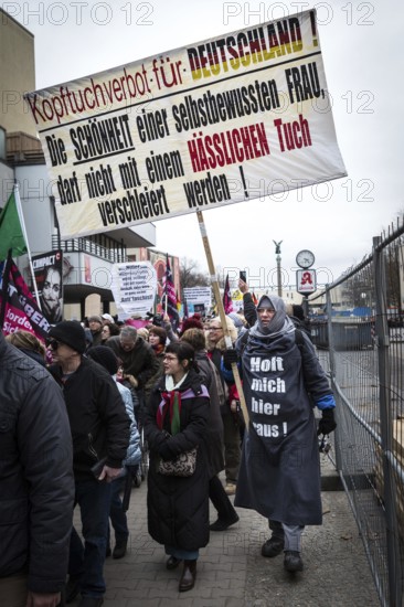 DEU Germany Germany Berlin Demonstration ' March of Women, which was organised by AFD member, Kurdish woman Leyla Bilge. The protest was directed against the sexism of asylum seekers and the German government's immigration policy