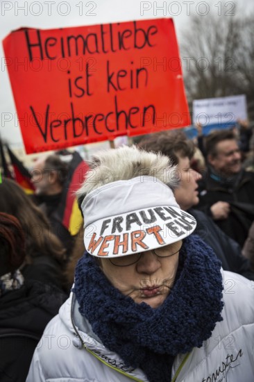 DEU Germany Germany Berlin Demonstration ' March of Women, which was organised by AFD member, Kurdish woman Leyla Bilge. The protest was directed against the sexism of asylum seekers and the German government's immigration policy