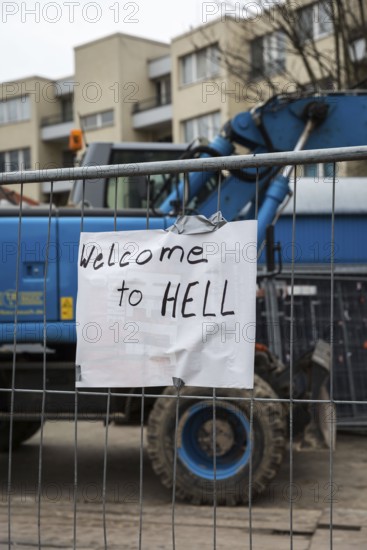 DEU Germany Germany Berlin Demonstration ' March of Women, which was organised by AFD member, the Kurdish woman Leyla Bilge. The protest was directed against the sexism of asylum seekers and the German government's immigration policy. Poster of counter-demonstrators at Hallesches Tor