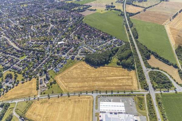 Aerial view, agricultural area Am Vikarsbusch, Handelshof Hamm, Römerstraße, Lipperandstraße, Hamm, Ruhr area, North Rhine-Westphalia, Germany, DE, Europe, birds-eyes view, aerial photograph, aerial photography, aerial photography, overview, bird's eye view
