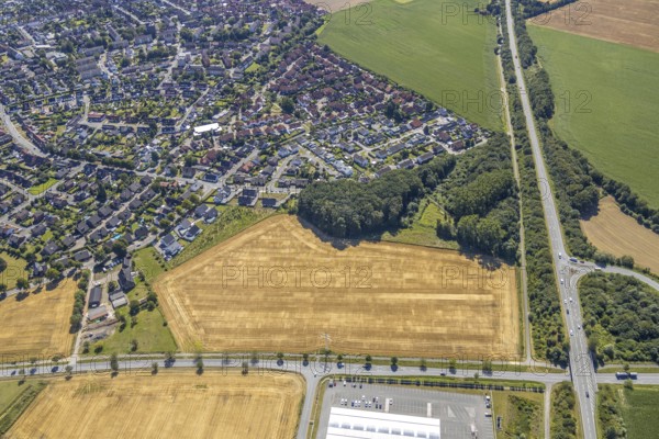 Aerial view, agricultural area Am Vikarsbusch, Handelshof Hamm, Römerstraße, Lipperandstraße, Hamm, Ruhr area, North Rhine-Westphalia, Germany, DE, Europe, birds-eyes view, aerial photograph, aerial photography, aerial photography, overview, bird's eye view
