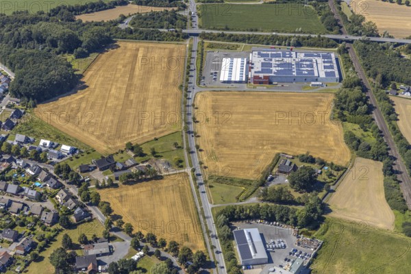 Aerial view, agricultural area Am Vikarsbusch, Handelshof Hamm, Römerstraße, Lipperandstraße, Hamm, Ruhr area, North Rhine-Westphalia, Germany, DE, Europe, birds-eyes view, aerial photograph, aerial photography, aerial photography, overview, bird's eye view