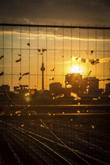 DEU Germany Germany Berlin Sunset on the Warsaw Bridge