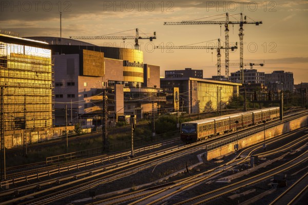 DEU Germany Germany Berlin The new East Side Mall and the Mercedes Benz Arena at sunset