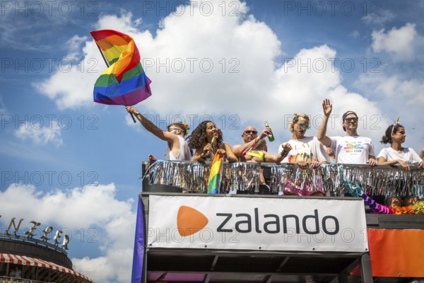 DEU Germany Germany Berlin Scenes of the Christopher Street Day CSD on a hot Saturday . The Zalando float