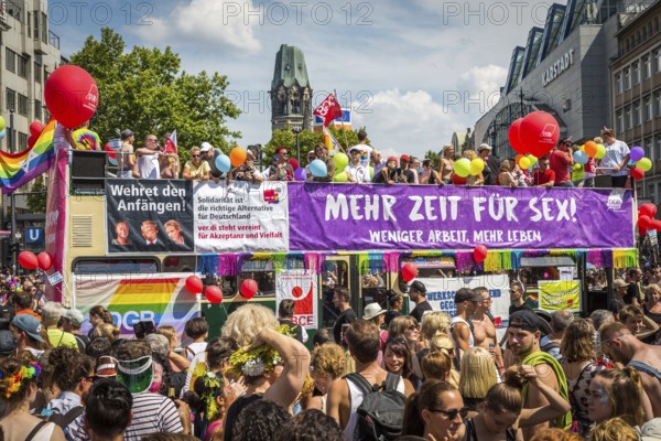 DEU Germany Germany Berlin Scenes of the Christopher Street Day CSD on a hot Saturday . Car from Verdi