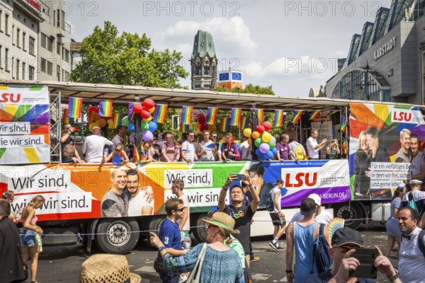 DEU Germany Germany Berlin Scenes of the Christopher Street Day CSD on a hot Saturday . The LSU float