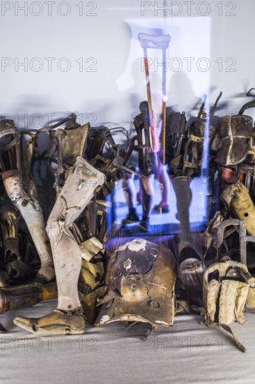 POL Poland Poland Auschwitz Prostheses and walking aids from inmates at the memorial site of the former Auschwitz concentration camp