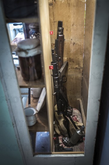 POL Poland Poland Krakow Krakow Hiding place for weapons in a cupboard in the exhibition of the Oskar Schindler factory