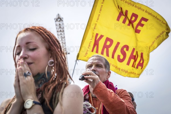 DEU Germany Germany Berlin A rally of the Hare Krishna sect in Mitte