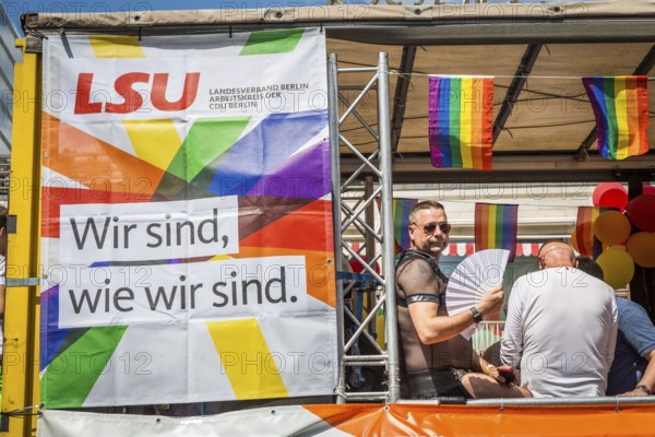 DEU Germany Germany Berlin Scenes of the Christopher Street Day CSD on a hot Saturday . The LSU float