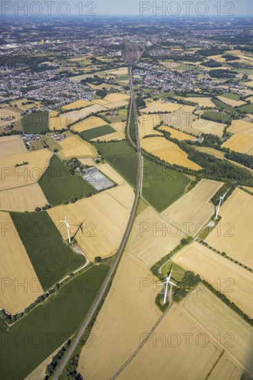 Aerial photograph, B63n South route corridor, Nordböggen, Pelkum, Hamm, Ruhr area, North Rhine-Westphalia, Germany, DE, Europe, birds-eyes view, aerial photograph, aerial photography, aerial photography, overview, bird's-eye view