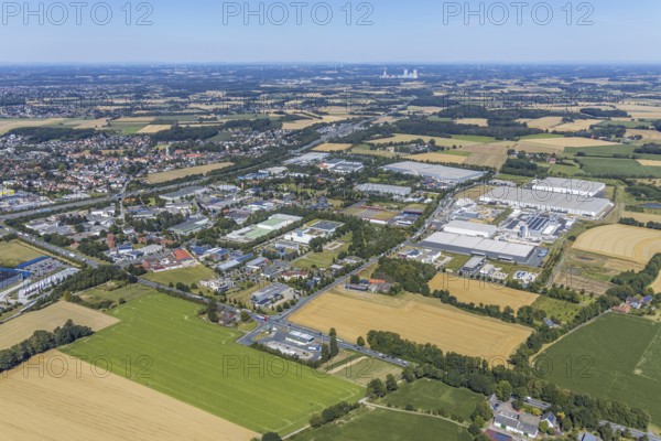 Aerial view, industrial area Rhynern from west to east, Werler Straße, Hamm, Ruhr area, North Rhine-Westphalia, Germany, DE, Europe, birds-eyes view, aerial photography, aerial photography, overview, overview, bird's eye view